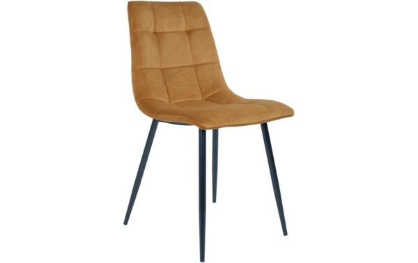 House Nordic Stuhl Middelfart 2er-Set Gelb,Velvet, Mikrofaser