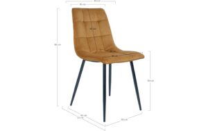 House Nordic Stuhl Middelfart 2er-Set Gelb,Velvet, Mikrofaser