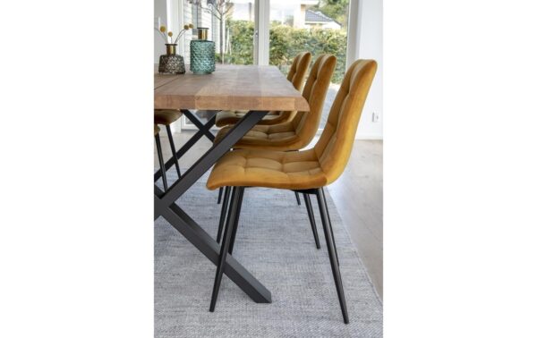 House Nordic Stuhl Middelfart 2er-Set Gelb,Velvet, Mikrofaser