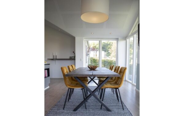 House Nordic Stuhl Middelfart 2er-Set Gelb,Velvet, Mikrofaser