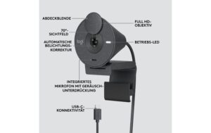 1509947_5 - Mediatech Logitech Webcam Brio 300 graphite