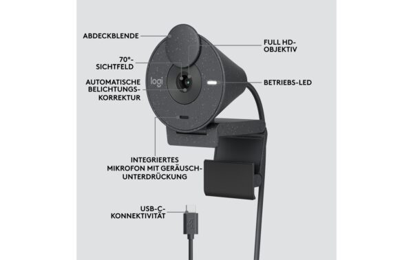 1509947_5 - Mediatech Logitech Webcam Brio 300 graphite