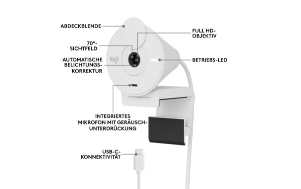 1509949_5 - Mediatech Logitech Webcam Brio 300 white