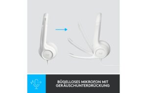 Logitech H390 Stereo-USB-Headset off white Mikrofon, USB