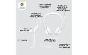 Logitech H390 Stereo-USB-Headset off white Mikrofon, USB