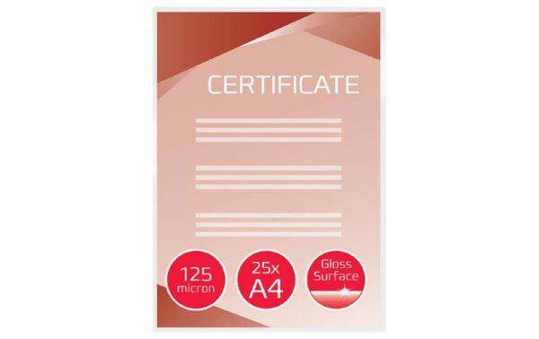 GBC Document Laminiertasche für Dokumente glänzend, Format A4, 2 x 125 Mikron