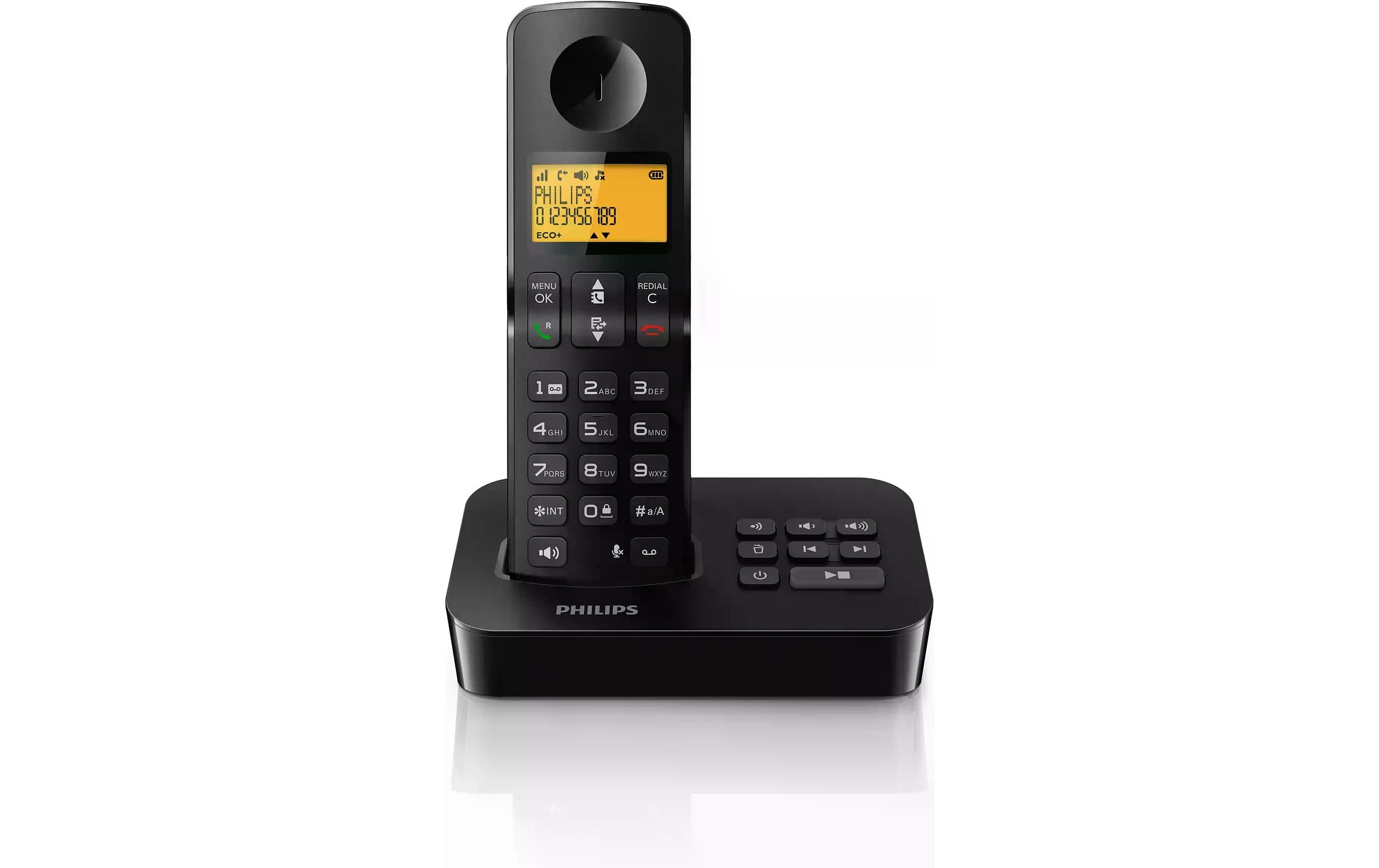 1511833_1 - Mediatech Philips D2651B Schwarz mit Anrufbeantworter 25min