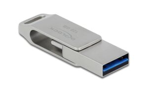 Delock USB3.2 USB-C+Typ-A Speicherstick 128GB, Metallgehäuse