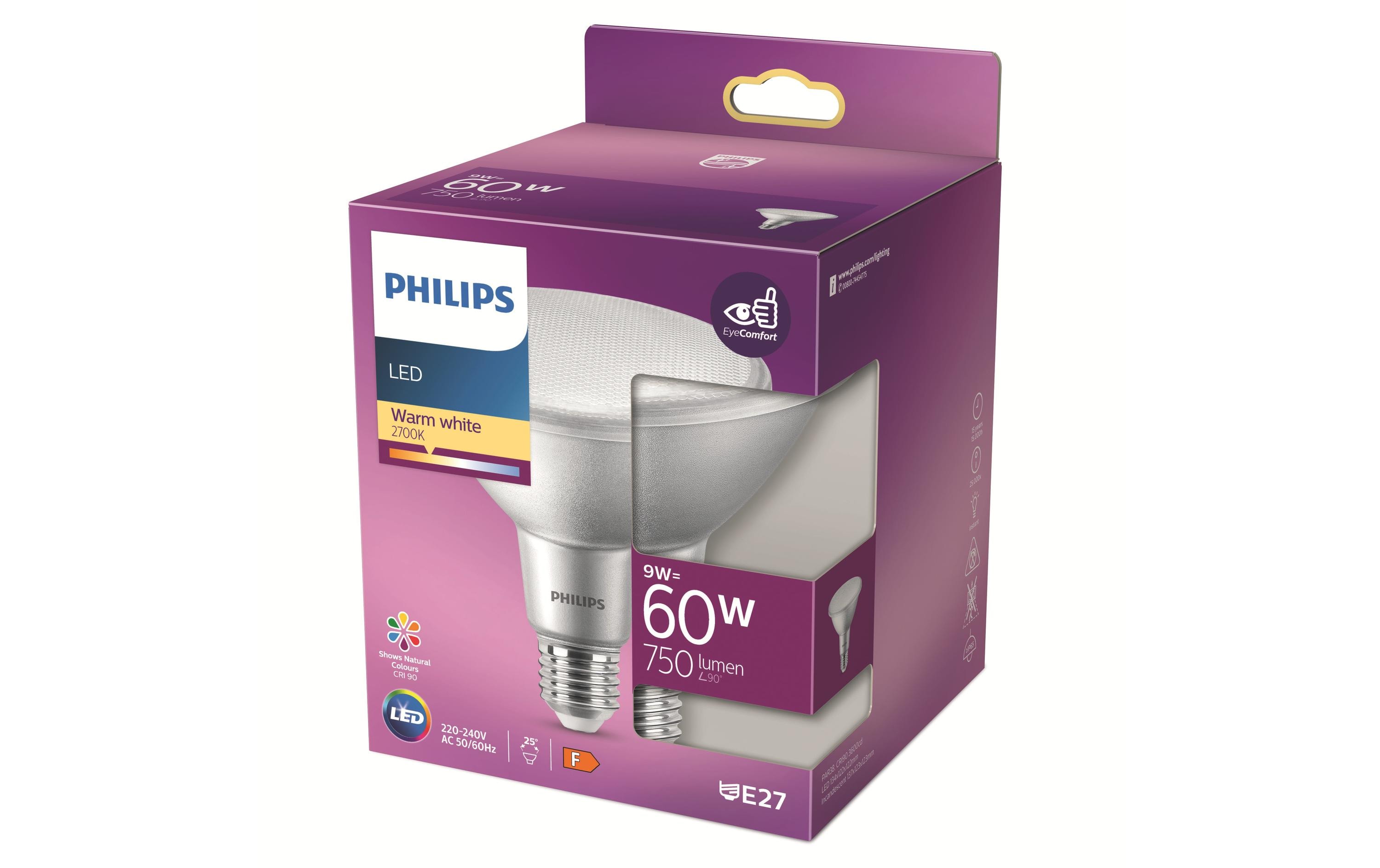 1516669_1 - Mediatech Philips LED Lampe 9W (60W) E27, PAR38, 750lm, 2700K, klar