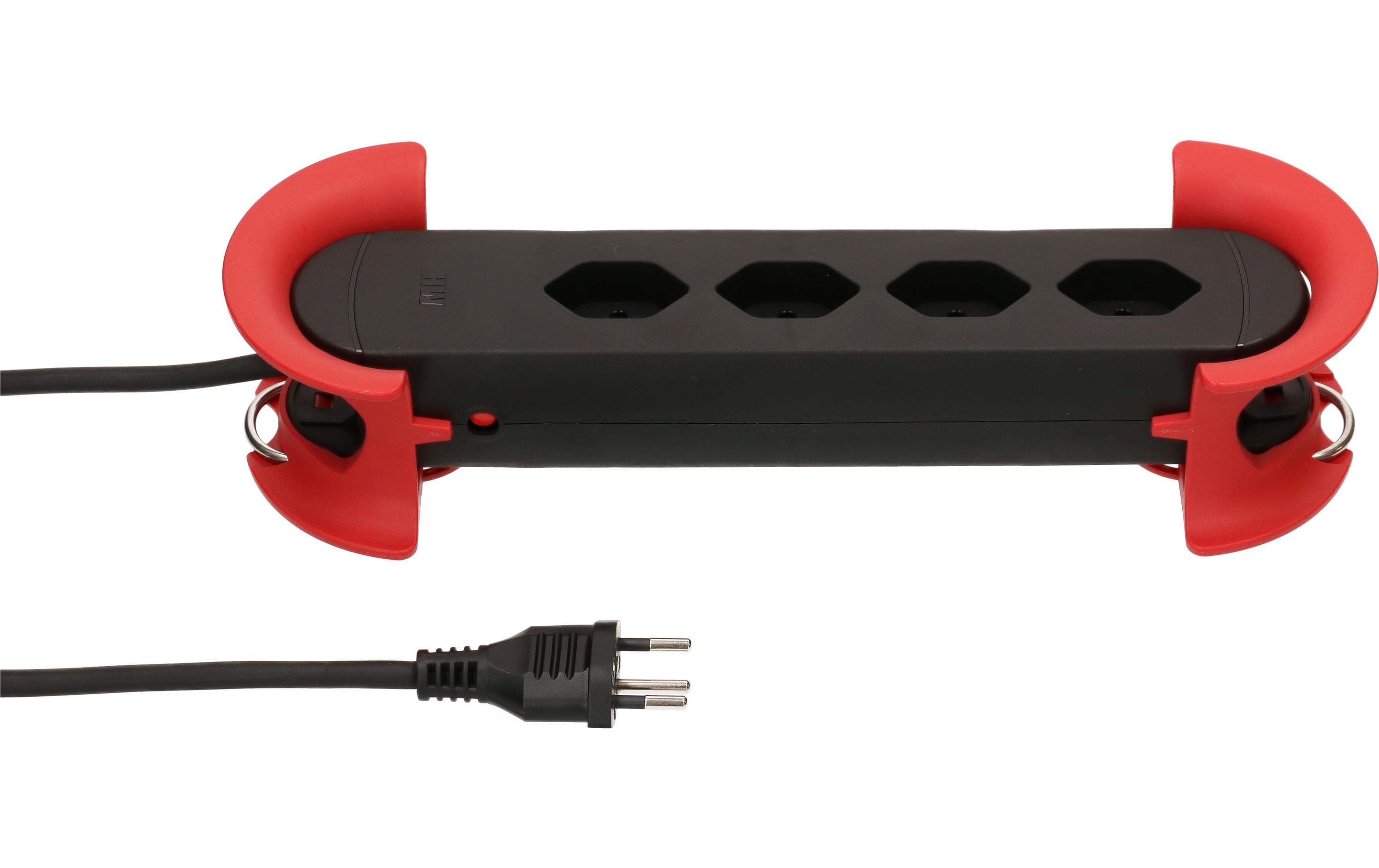 1520259_1 - Mediatech Max Hauri Steckdosenleiste Construct Line IP20, 4x T13, rot-schwarz, 5m