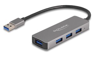 Delock USB 3.2 Gen 1 Typ-A Hub 4x USB Typ-A Buchsen seitlich