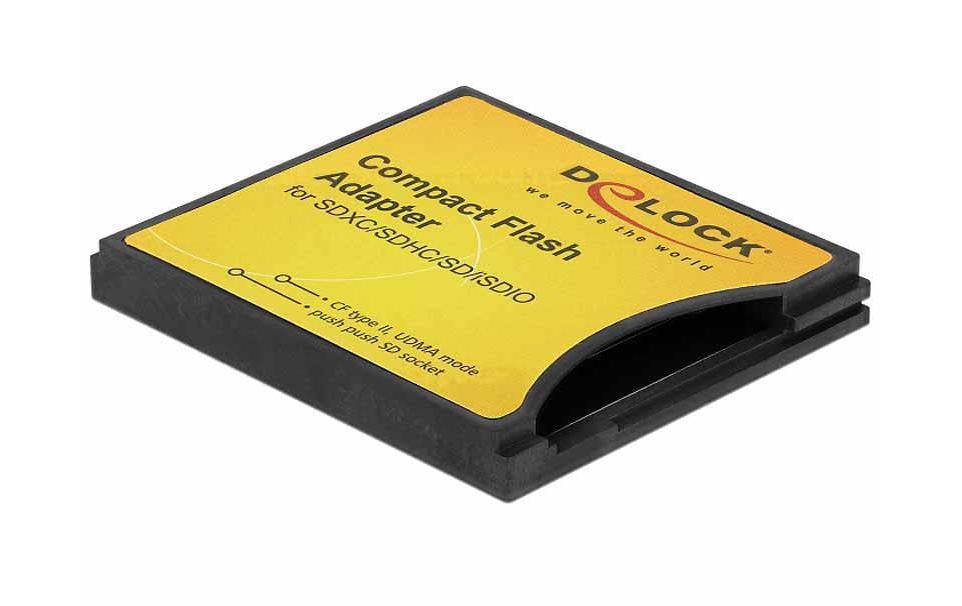 Delock 61796 CF Adapter für SD/MMC Cards CF Typ II, Für SD, SDHC, SDXC, MMC