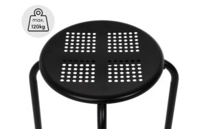 COCON Hocker Schwarz Metall, Traglast 120kg