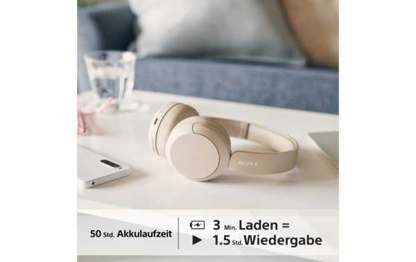 1531248_5 - Mediatech Sony WH-CH520, Over-Ear Kopfhörer Beige