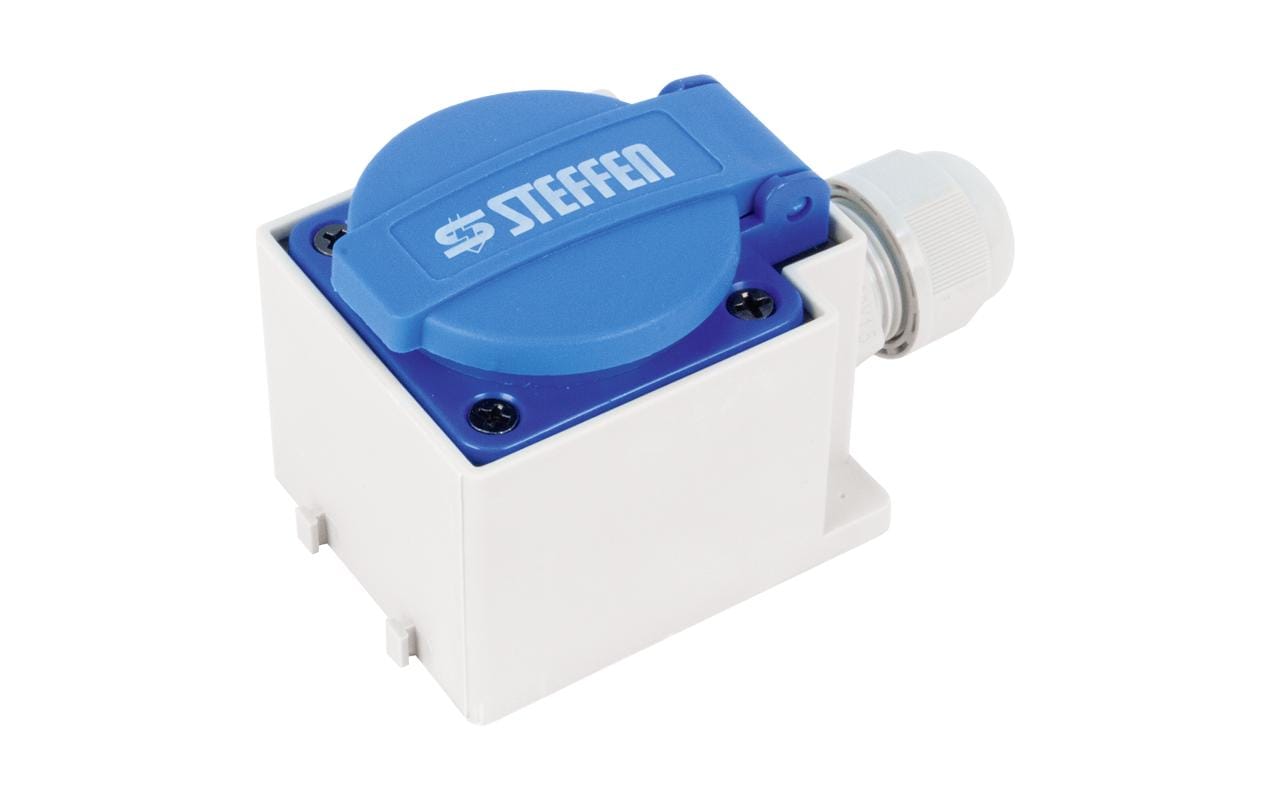 1537366 - Mediatech Steffen Aufputz-Steckdose T23 IP20, blau kaufen Schweiz | Mediatech.ch