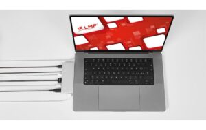 LMP USB Compact Dock 2, 6 Port, 4K HDMI, TB, USB-C, USB-3.0, Ethernet, silber