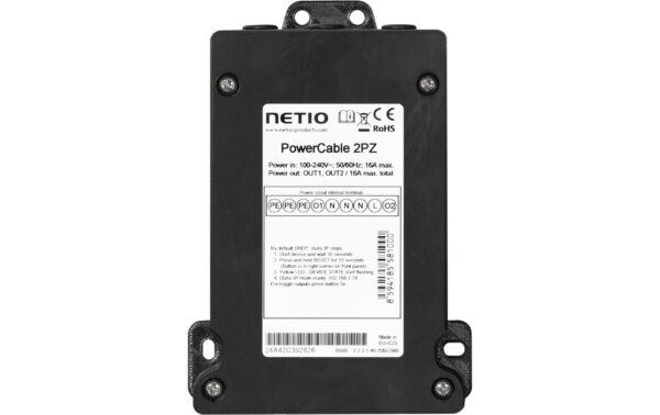 NETIO PDU PowerCable 2PZ 2x 230V geschaltet