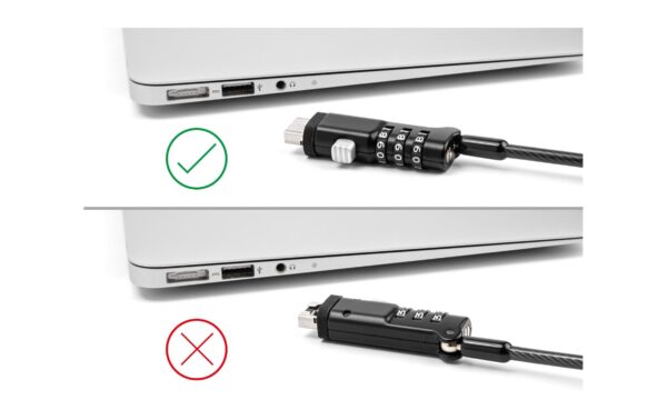 Navilock Notebook Sicherungskabel USB Typ-A Buchse mit Zahlenschloss