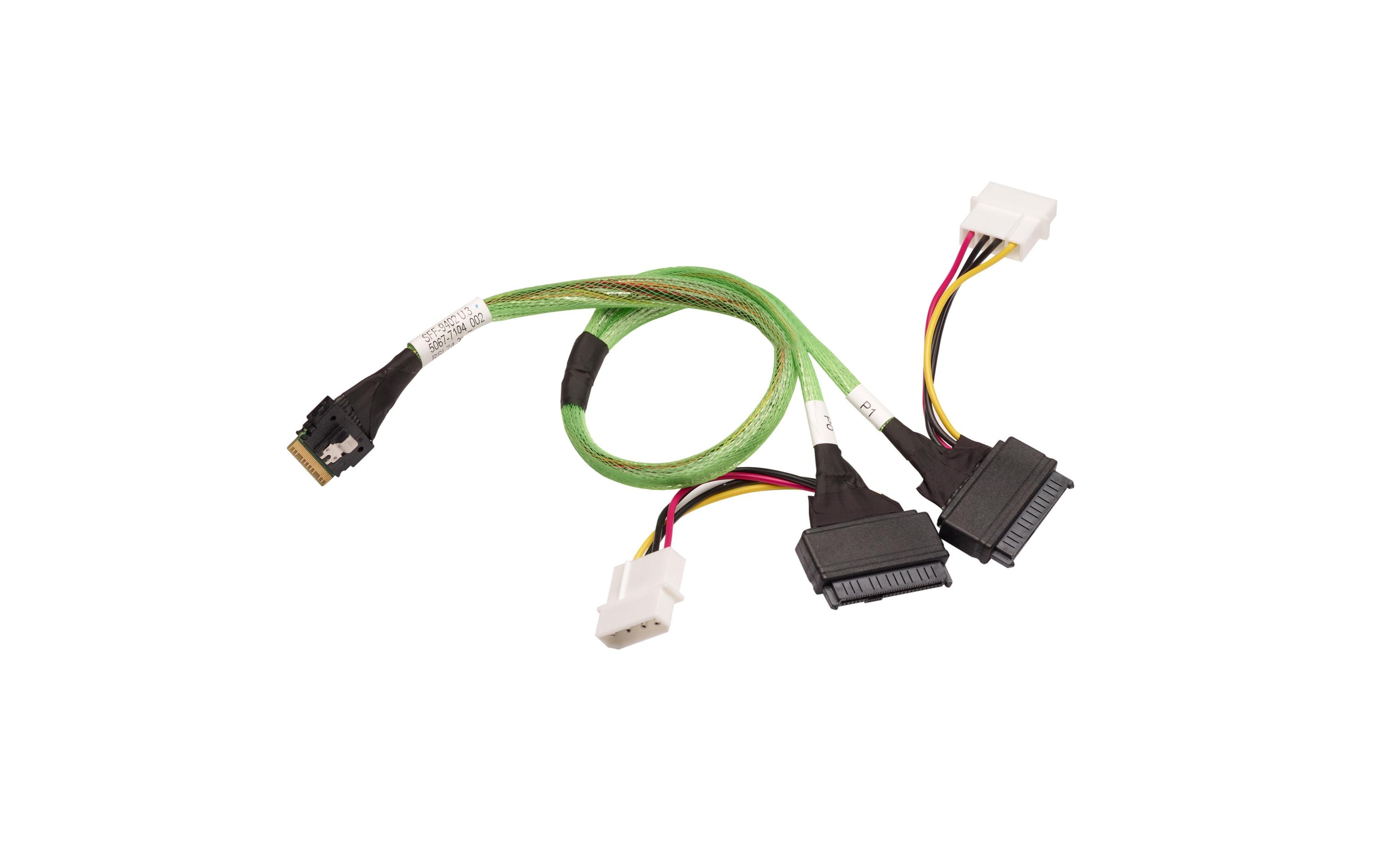 Broadcom SAS Kabel: SFF-8654 -2xSFF-8639 U2 1m, für 2x U.2 Geräte