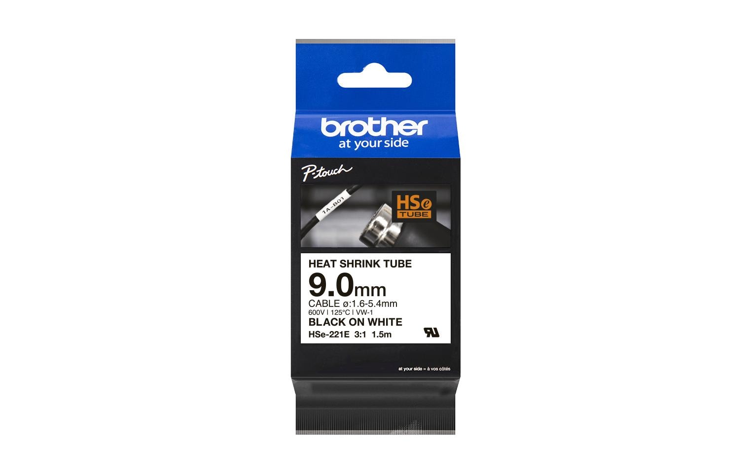 1560578 - Mediatech Brother P-Touch HSe-221E w/s, 9.0mmx1.5m, für PTE300VPC1 kaufen Schweiz | Mediatech.ch