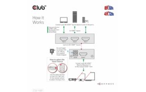 1565925_4 - Mediatech Club 3D 3 Port HDMI Umschalter Videoauflösungen bis zu 8K60Hz oder 4K120Hz