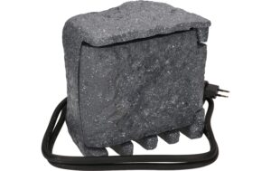 1566257_3 - Mediatech Max Hauri Gartensteckdose 2x Typ 13 IP55, Zeitschaltuhr, Steinoptik grau