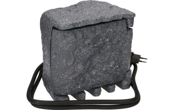 1566257_3 - Mediatech Max Hauri Gartensteckdose 2x Typ 13 IP55, Zeitschaltuhr, Steinoptik grau