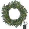 1568586 - Mediatech Star Trading Kranz GREYLAND IP44, Warmweiss, Grün