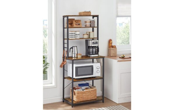 Vasagle Lagerregal mit 6 Haken 80x40x167 cm cm, Belastbarkeit 60 kg