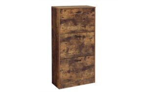 Vasagle Schuhschrank mit 3 Klappen Holz, 60x24x120cm(LxBxH), Traglast Abl.je10kg