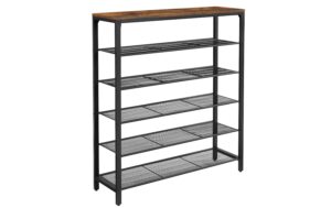 1570388 - Mediatech Vasagle Schuhgestell aus Holz und Metall 100x30x110 cm (LxBxH),Traglast verschieden