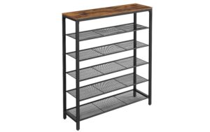 1570388_1 - Mediatech Vasagle Schuhgestell aus Holz und Metall 100x30x110 cm (LxBxH),Traglast verschieden