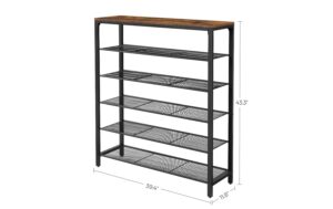 1570388_2 - Mediatech Vasagle Schuhgestell aus Holz und Metall 100x30x110 cm (LxBxH),Traglast verschieden
