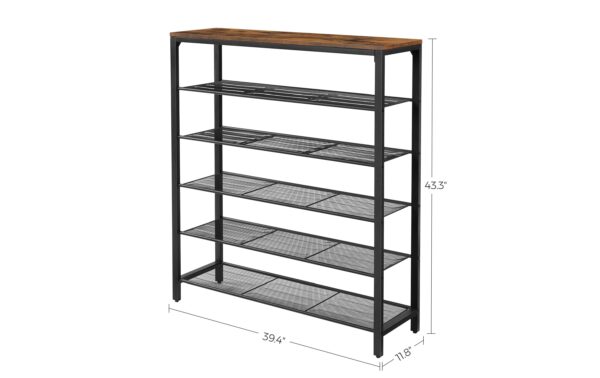1570388_2 - Mediatech Vasagle Schuhgestell aus Holz und Metall 100x30x110 cm (LxBxH),Traglast verschieden