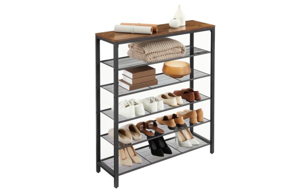 1570388_3 - Mediatech Vasagle Schuhgestell aus Holz und Metall 100x30x110 cm (LxBxH),Traglast verschieden