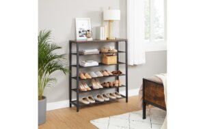 1570388_4 - Mediatech Vasagle Schuhgestell aus Holz und Metall 100x30x110 cm (LxBxH),Traglast verschieden