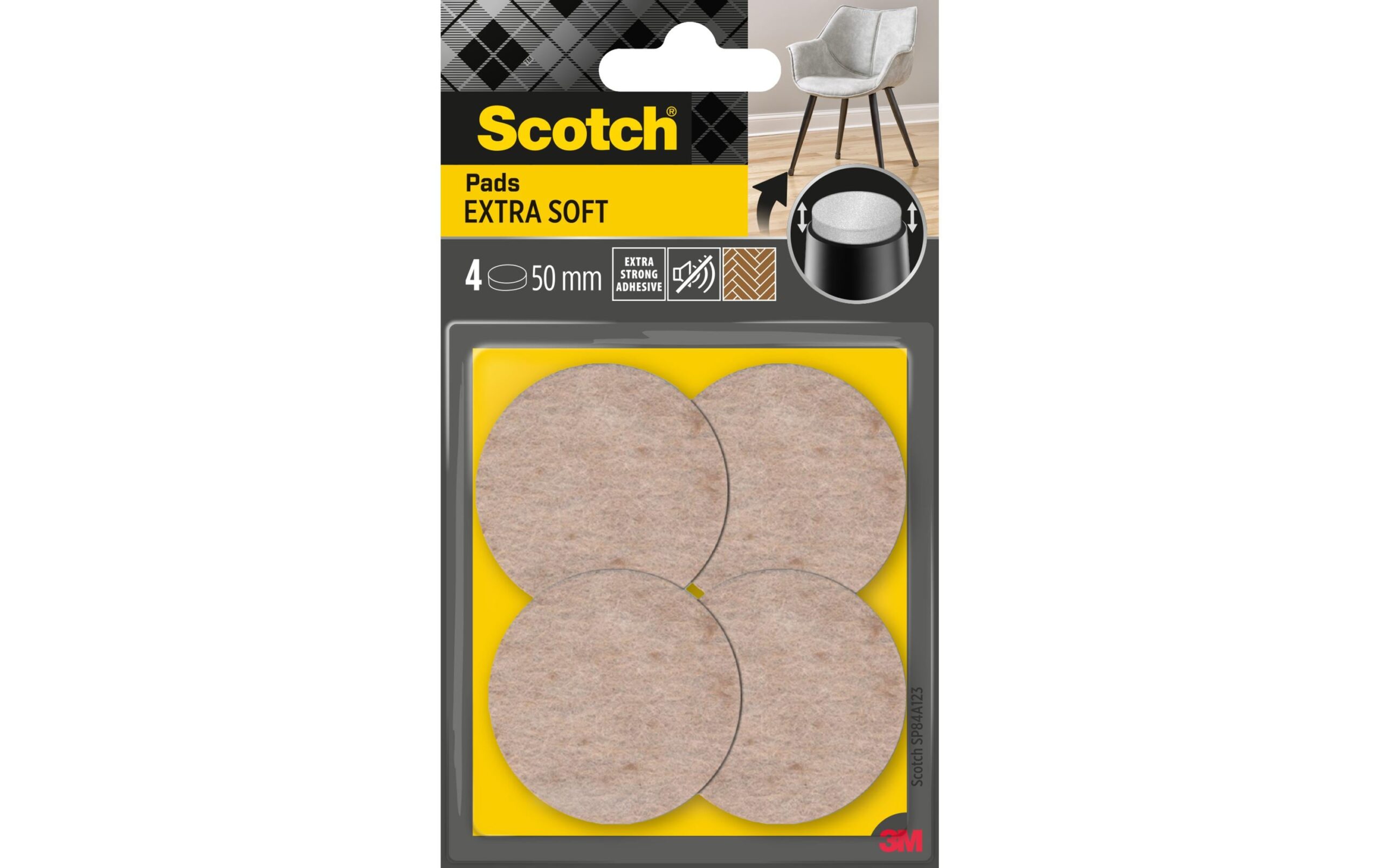1571147 - Mediatech Extra weiche Filzgleiter rund Ø 50mm Scotch Möbelgleiter kaufen Schweiz | Mediatech.ch