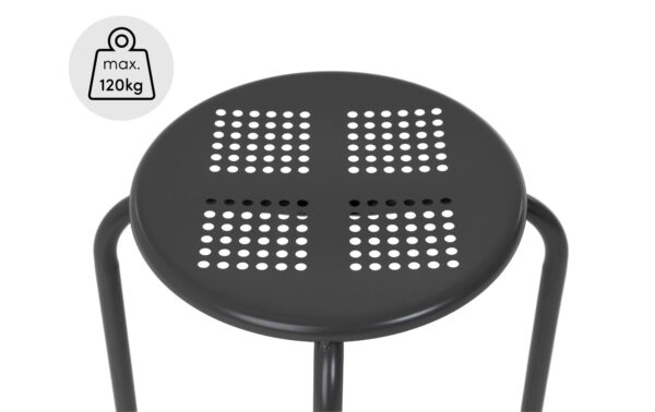 COCON Hocker Grau Metall, Traglast 120kg