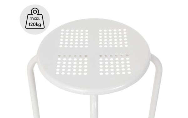1574561_2 - Mediatech COCON Hocker Weiss Metall, Traglast 120kg
