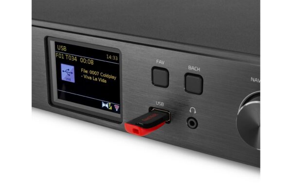 1574619_8 - Mediatech Audizio BresciaBK Media Player, DAB+/Int Radio/CD/BT, schwarz
