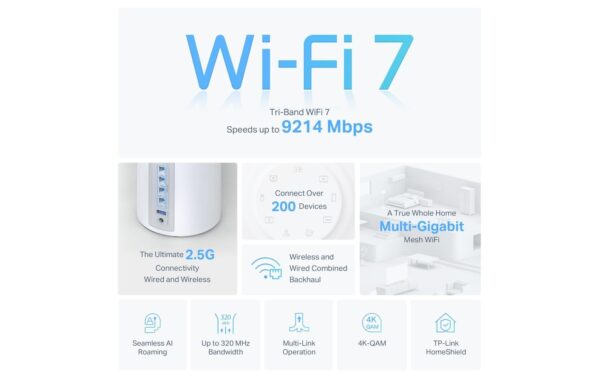 1577778_4 - Mediatech TP-Link Deco BE65 2-Pack,WiFi-7 Mesh System 574+4320+5760Mbps, 4x2.5GE