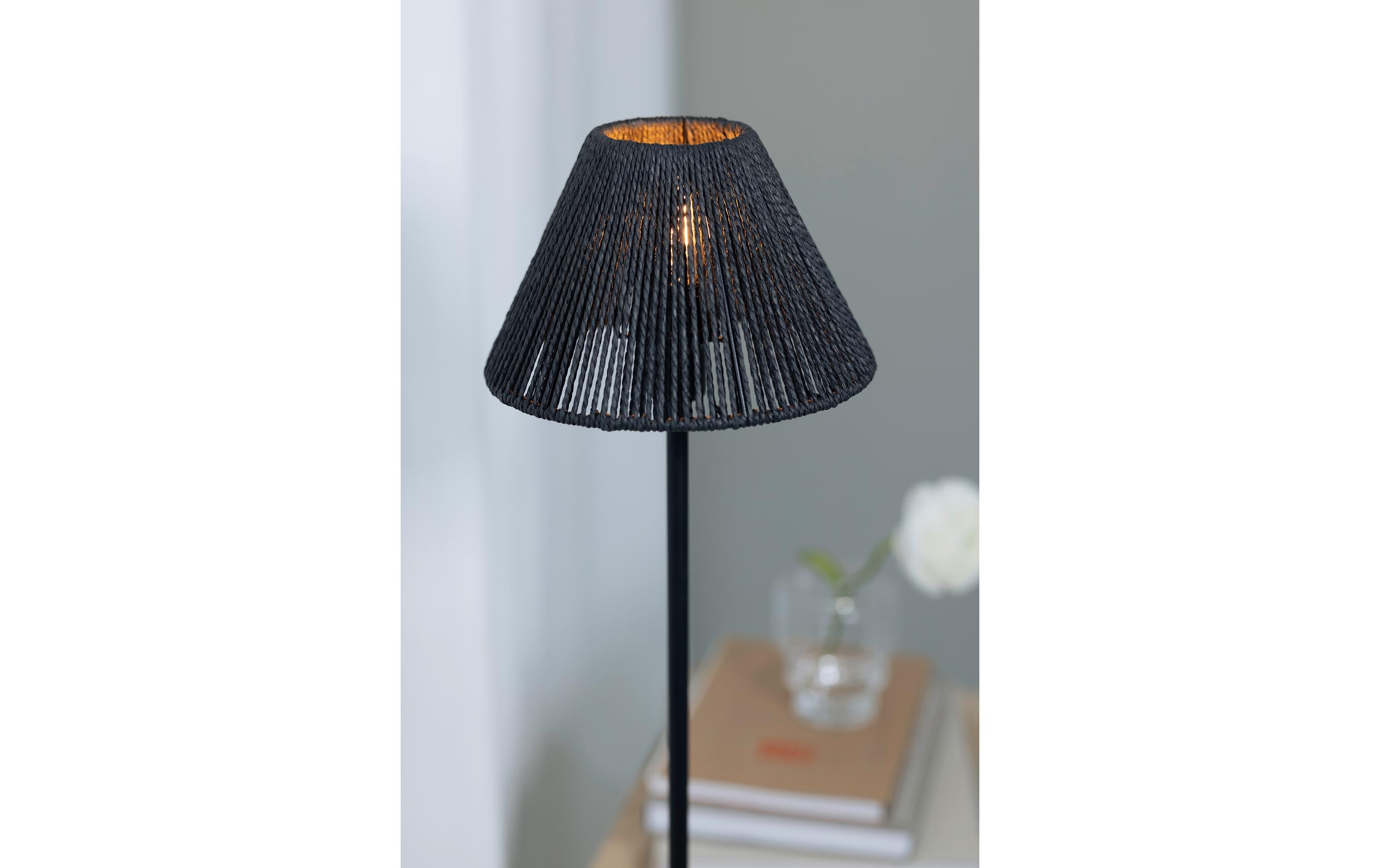 1580672_1 - Mediatech MARKSLOJD Corda 1L Tischleuchte Schwarz exkl. 1x E14 max. 4W, Ein/Aus-Schalter