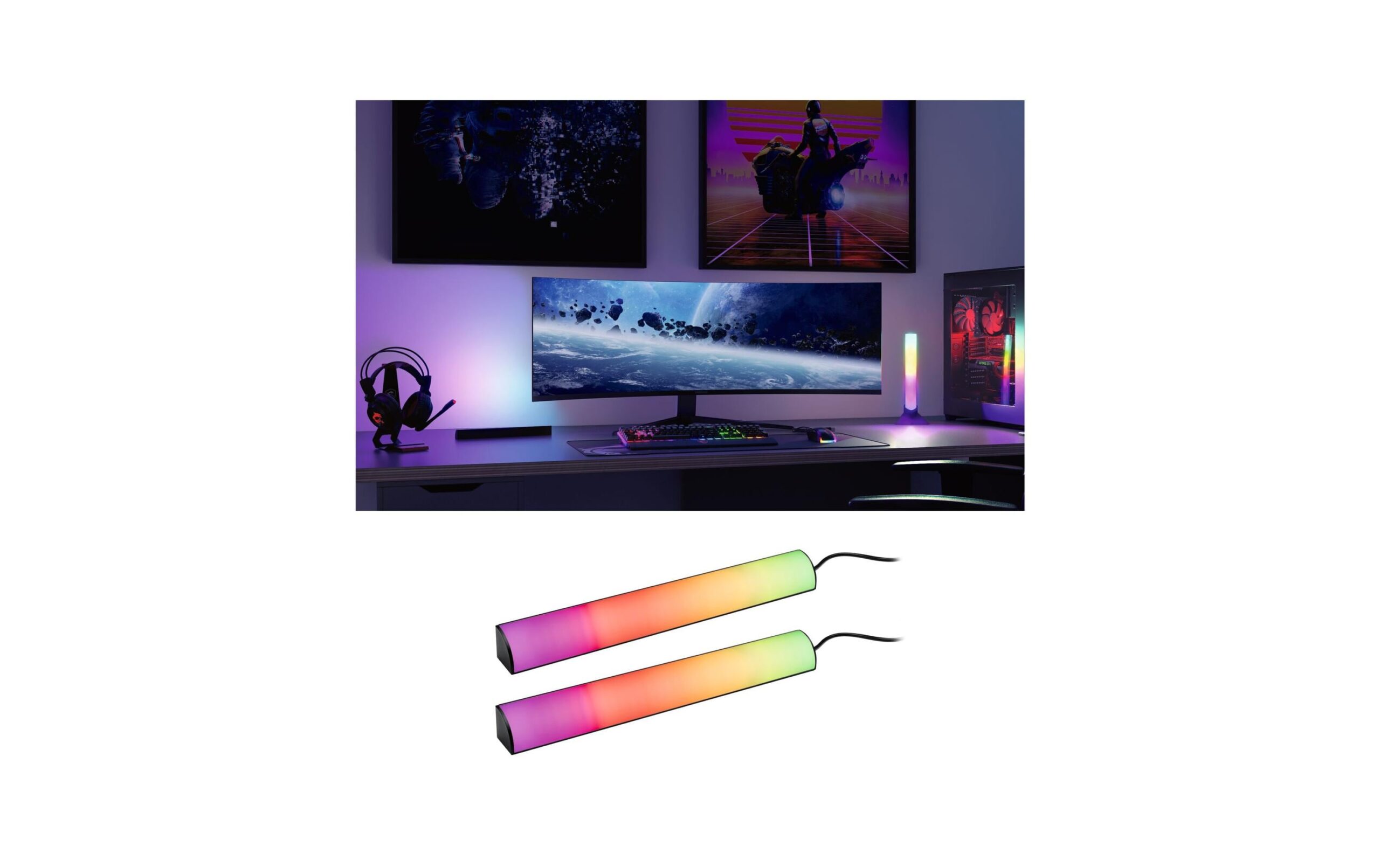 1580983 - Mediatech Paulmann EntertainLED Lightbar 30cm 2er Set 2x0,6W 230/5V DC schwarz