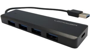 LC Power LC-HUB-U3-4-V2, 4x USB3.0 Hub schwarz, 4x USB3.0