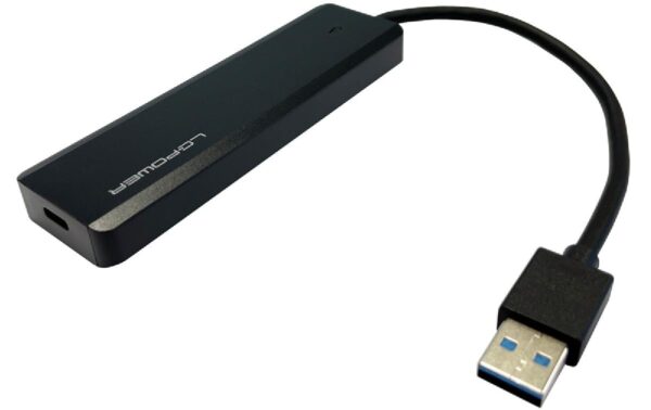 LC Power LC-HUB-U3-4-V2, 4x USB3.0 Hub schwarz, 4x USB3.0