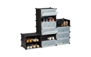 1585620_5 - Mediatech relaxdays Schuhregal mit 12 Fächern Kunststoff/Metall, 108 x 94 x 37 cm