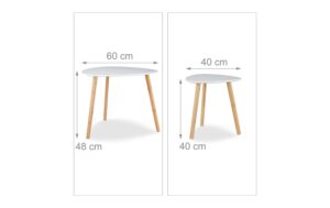 1585631_2 - Mediatech relaxdays Beistelltisch 2er Set MDF Holz aus China, 48x60x60cm, 40x40x40cm