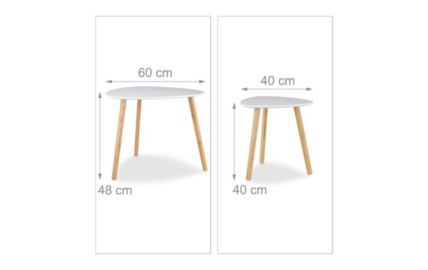 1585631_2 - Mediatech relaxdays Beistelltisch 2er Set MDF Holz aus China, 48x60x60cm, 40x40x40cm
