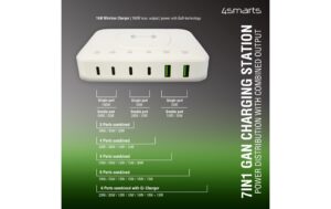 4smarts 7in1 Ladestation, Wireless Charger Weiss