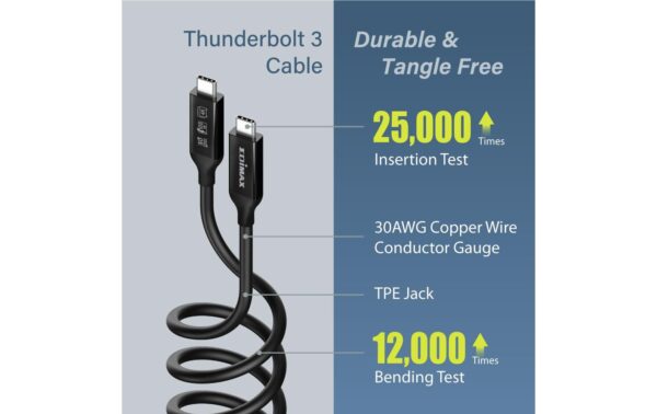 Edimax Thunderbolt 3 Kabel 3m Thunderbolt 3, 40 Gbit/s, USB-C-C